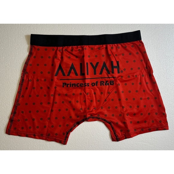 Aaliyah Princess of R&B Boxer Briefs Red Polka Dot Mens‎ Size L - Picture 2 of 5